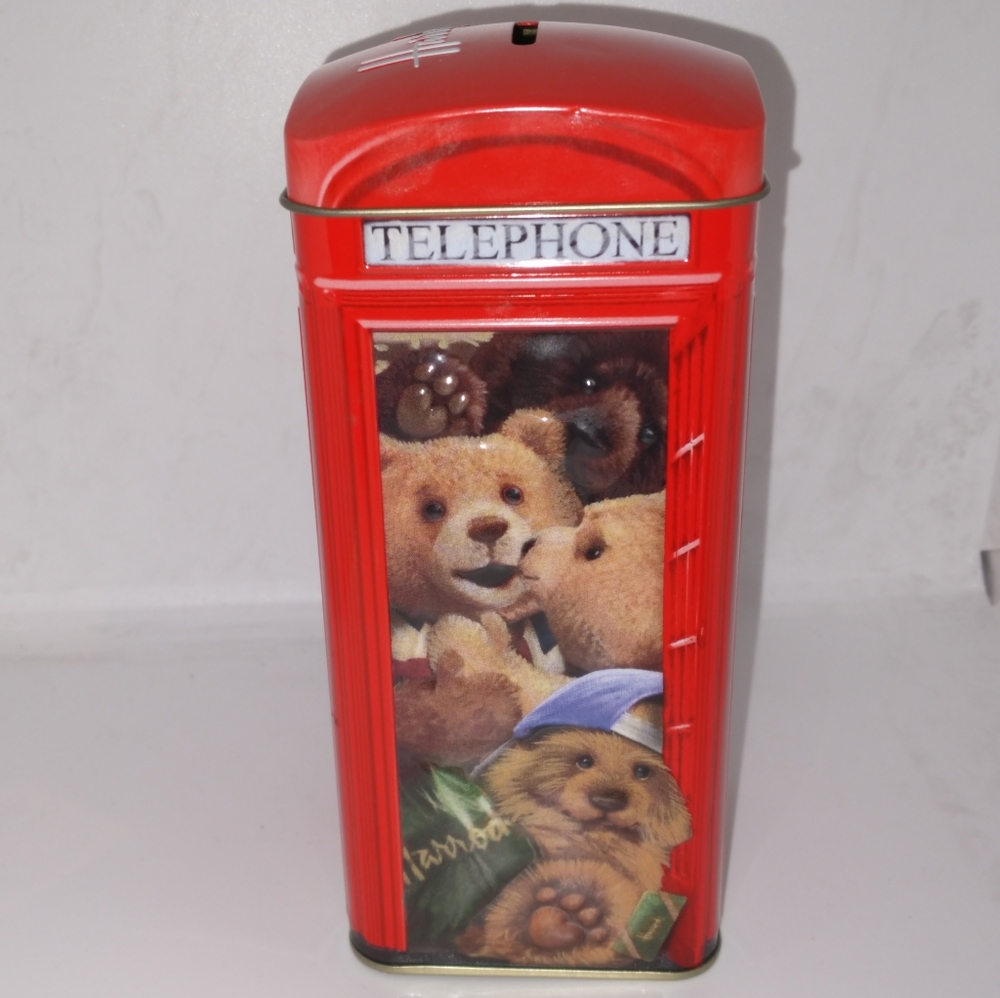 🧁 3/$30 Harrods Telephone Money Box Tin